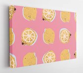 Canvas schilderij - Hand-drawn lemons seamless pattern in vector  -     1687562623 - 115*75 Horizontal