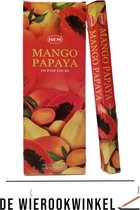 De Wierookwinkel – Doos - Wierook - Mango - Papaya - Mango Papaya Wierook - Wierookstokjes Mango Papaya - (HEM) - Wierooksticks - Incense sticks - 6 Kokers - 120 Stokjes