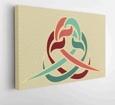 Canvas schilderij - From the Arabic alphabet, wav represents the knowing of the servant and the prostration. Two wav is Allah's symbols -  Productnummer   1079253590 - 40*30 Horizo