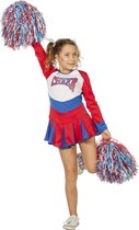 Witbaard - Kostuum - Cheerleader - Rood/wit/blauw - mt.140