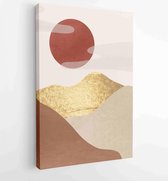 Canvas schilderij - Mountain and gold landscape wall arts vector 1 -    – 1894294825 - 40-30 Vertical