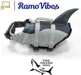TheSharkDog™ | Reddings/Zwemvest voor Honden – Grijs – Large (Geschikt voor Honden tot 27 kg)