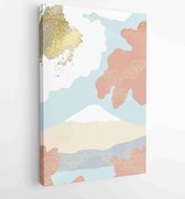 Canvas schilderij - Mountain and gold landscape wall arts vector 3 -    – 1894749337 - 115*75 Vertical