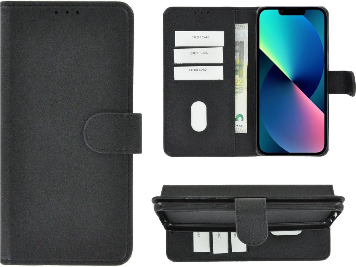 Geschikt voor iPhone 13 Pro Max Hoesje - iPhone 13 Pro Max Book Case Wallet Zwart Cover