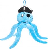 knuffel octopus 28 cm blauw