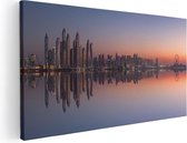 Artaza Toile Peinture Skyline Dubai City au Coucher du Soleil - 100x50 - Groot - Photo sur Toile - Impression sur Toile