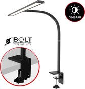 Bolt Electronics® LED Bureaulamp met Klem – Duurzame Monitor Lamp – Leeslamp met Dimfunctie – Zwart