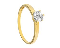 Di Lusso - Ring Bologna - 14 Karaat Goud - Diamanten - Dames - 19.00 mm