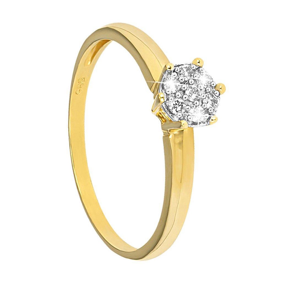 Di Lusso - Ring Bologna - 14 Karaat Goud - Diamanten - Dames - 16.00 mm