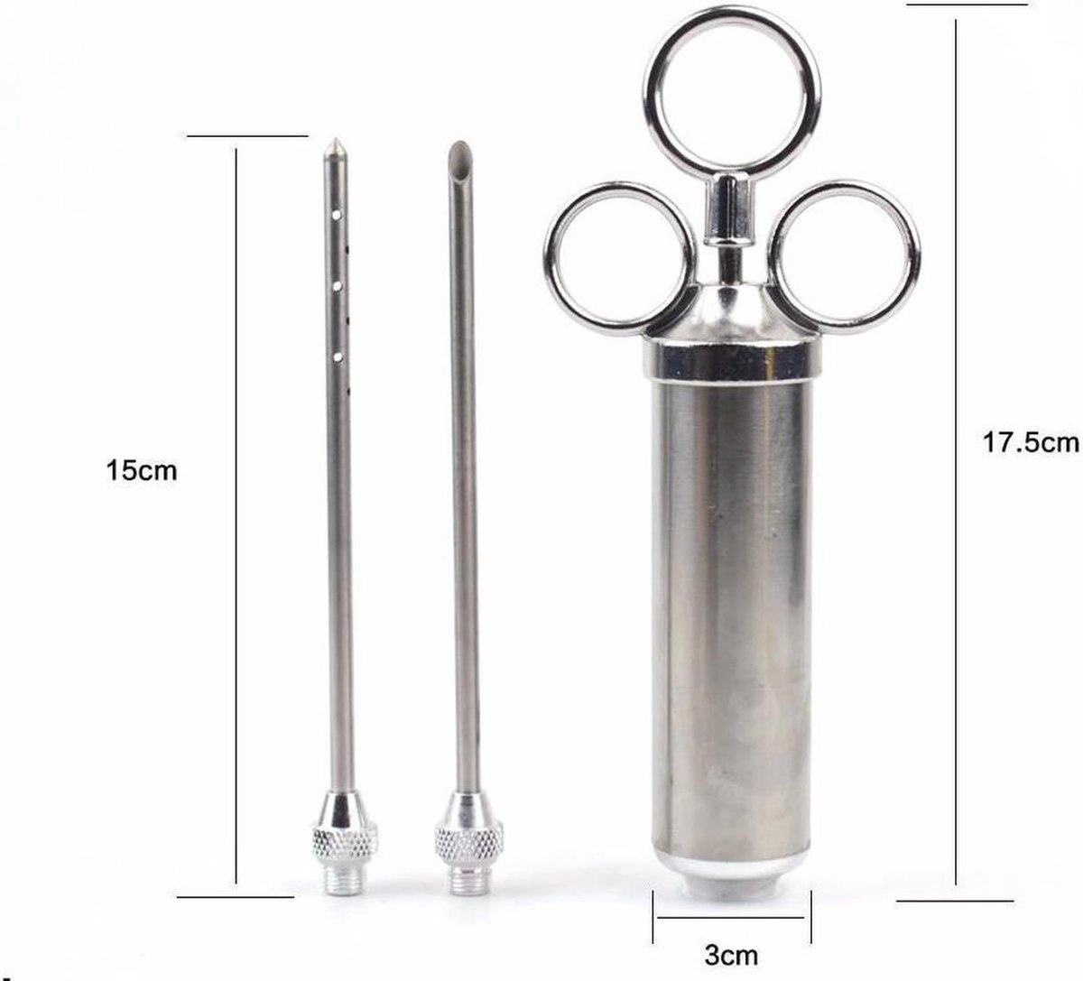 SFT Products RVS Marinade Injector | BBQ Vlees Spuit Injecteur | Meat Injector | Marinade Injectiespuit | Vlees Injectie Spuit | Barbecue Vlees Injector| RVS Marinade injector XXL