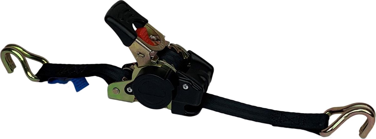 BCF-Products Zelfoprollende spanband - Spanbanden - 1,80 meter - Zwart - 2 stuks