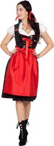 Wilbers - Boeren Tirol & Oktoberfest Kostuum - Heidi Edelweiss Oktoberfest Dirndl Zwart - Vrouw - rood,zwart - Maat 40 - Bierfeest - Verkleedkleding