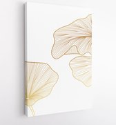 Canvas schilderij - Luxury lutus cover design collection. Lotus Hand drawn abstract line arts in trendy linear style vector illustration. 3 -    – 1798672837 - 50*40 Vertical