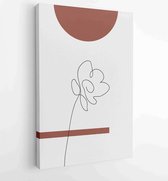 Canvas schilderij - Foliage line art drawing with abstract shape. Abstract Plant Art design for print, cover, wallpaper, Minimal and natural wall art. 1 -    – 1810924402 - 50*40 V