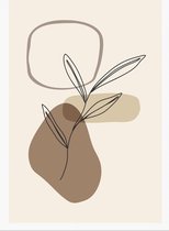 Canvas schilderij - Foliage line art drawing with abstract shape. Abstract Plant Art design for print, cover, wallpaper, Minimal and natural wall art. 2 -    – 1810924393 - 80*60 V