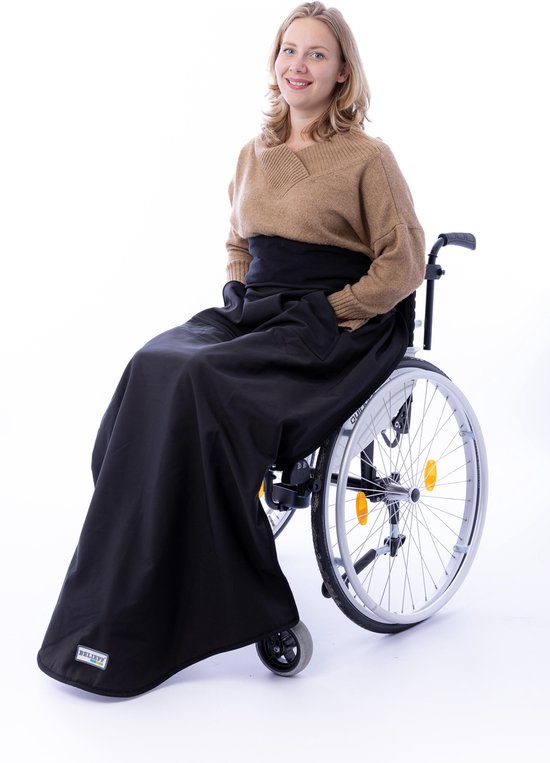 Belieff rolstoel deken/kleed – met open onderkant en handzakken – Wind- en waterdicht - Unisex - 100% polyester & Fleece gevoerd