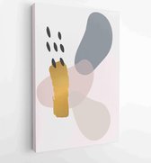 Canvas schilderij - Soft earth tones color, Organic shape hand draw arts brush design for wall framed prints, canvas prints, poster, home decor, cover, wallpaper. 2 -    – 18755481
