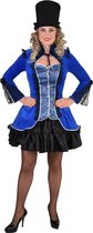 Magic By Freddy's - Jaren 20 Danseressen Kostuum - Vergulde Bourgeoisie Jas Blauw Vrouw - blauw - Large - Carnavalskleding - Verkleedkleding