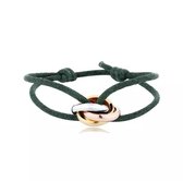 Emilie scarves - armband - drie kleuren rvs - rosé zilver goud - groen