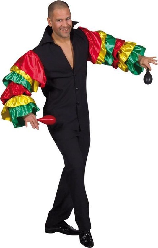 Magic By Freddy's - Brazilie & Samba Kostuum - Losse Heupen Samba Shirt Man  - zwart -... | bol.com