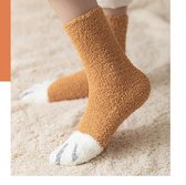 Fluffy Sokken dames - warm - dikke sokken -  huissokken - geel - beige - 36-40 - extra zacht