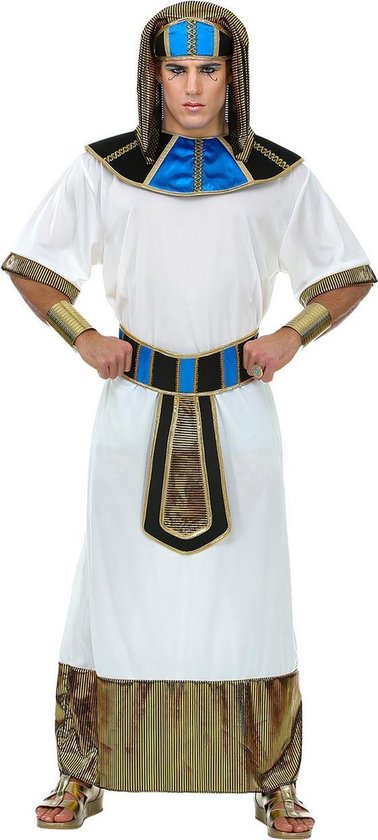 Widmann - Egypte Kostuum - Heerser Van De Nijl Farao Thoetmoses - Man - Wit / Beige - Medium / Large - Carnavalskleding - Verkleedkleding