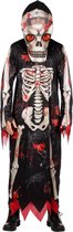 Wilbers & Wilbers - Spook & Skelet Kostuum - Grote Bloederige Kop Skelet - Man - zwart,wit / beige - One Size - Halloween - Verkleedkleding