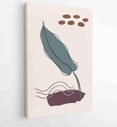 Canvas schilderij - Foliage line art drawing with abstract shape. Abstract Plant Art design for print, cover, wallpaper, Minimal and natural wall art. 4 -    – 1810924411 - 50*40 V