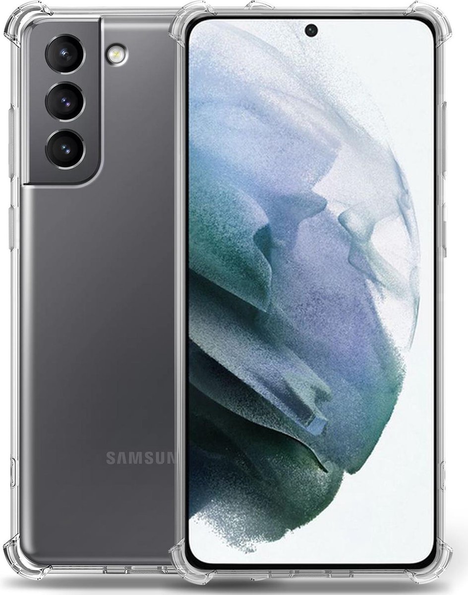 Hoesje geschikt voor Samsung Galaxy S21 FE - Schokbestendig Transparant