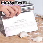 Homewell® RVS - Deegschraper - Deegsteker - Deegkrabber - Groentesnijder - Pizza mes  - Deegsnijder - Cake & Taart Schraper