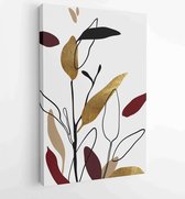 Canvas schilderij - Botanical and gold abstract wall arts vector collection. 2 -    – 1875703429 - 50*40 Vertical
