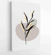 Canvas schilderij - Botanical and gold abstract wall arts vector collection. 2 -    – 1880158282 - 115*75 Vertical