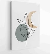 Canvas schilderij - Botanical wall art vector set. Earth tone boho foliage line art drawing with abstract shape. 1 -    – 1881805138 - 40-30 Vertical