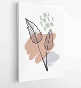 Canvas schilderij - Botanical and gold abstract wall arts vector collection. 1 -    – 1880160742 - 80*60 Vertical