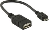 USB OTG verloopstekker 2.0 - Zwart - 0.2 meter - Allteq