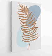 Canvas schilderij - Summer tropical wall arts vector. Palm leaves, coconut leaf, monstera leaf, line arts 4 -    – 1922510708 - 40-30 Vertical