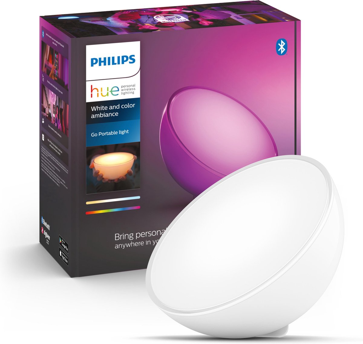 Philips Hue Go Tafellamp V2 - wit en gekleurd licht - Wit - 43W - Philips Hue