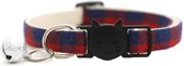 Kattenhalsband met belletje - Verstelbaar - 19 / 32 cm - Kattenbandje - Halsband kat - Cat - Kitten - Katten halsband - Uniek design 2021 - Rood