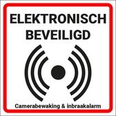 Alarm sticker elektronisch beveiligd - zelfklevende folie - 50 x 50 mm - 10 stuks per kaart - rood wit zwart