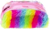 etui Glitter regenboog roze