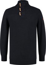 Travelin' Jumper Orsa - Heren trui winter - Mock neck - Donkerblauw