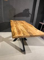 Sfeerwonen Enzo Live edge tafel met spinpoot - 180 cm - mango hout
