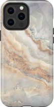 Apple iPhone 13 Pro Max Telefoonhoesje - Extra Stevig Hoesje - 2 lagen bescherming - Met Marmerprint - Marmer - Goud