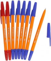 balpennen 16,5 cm blauw/rood 8 stuks