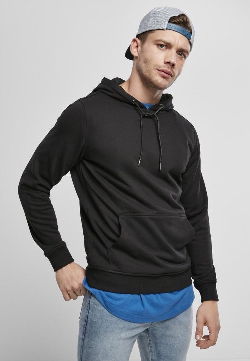 Urban Classics Basic Terry Hoodie Trui met capuchon 4XL Zwart