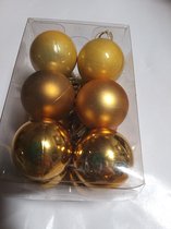 Kerstballen - onbreekbaar - 12 stuks - 3 cm - goud