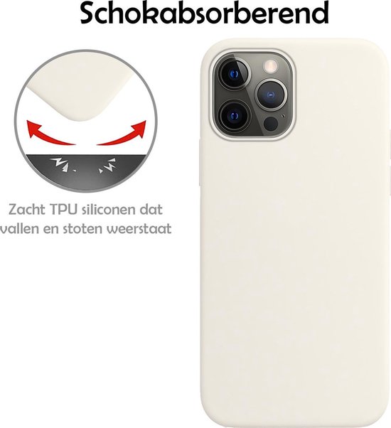 Coque iPhone 13 Pro Etui Siliconen Avec 2x Protecteur D'écran - Coque Etui iPhone 13 Pro Avec 2x Protecteur D'écran - Wit