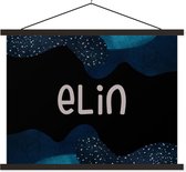 Porte-affiche avec affiche - Affiche scolaire - Elin - Pastel - Fille - 40x30 cm - Lattes noires