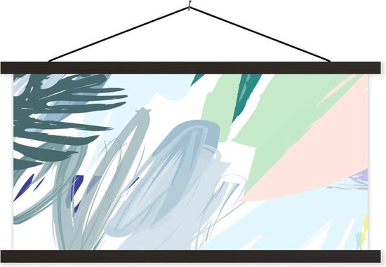 Porte-affiche avec affiche - Affiche scolaire - Été - Abstrait - Tache - 120x60 cm - Lattes noires