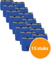 HEAD boxershorts Basic Blue/Black- 15-Pack Blauwe heren boxershorts - Maat L
